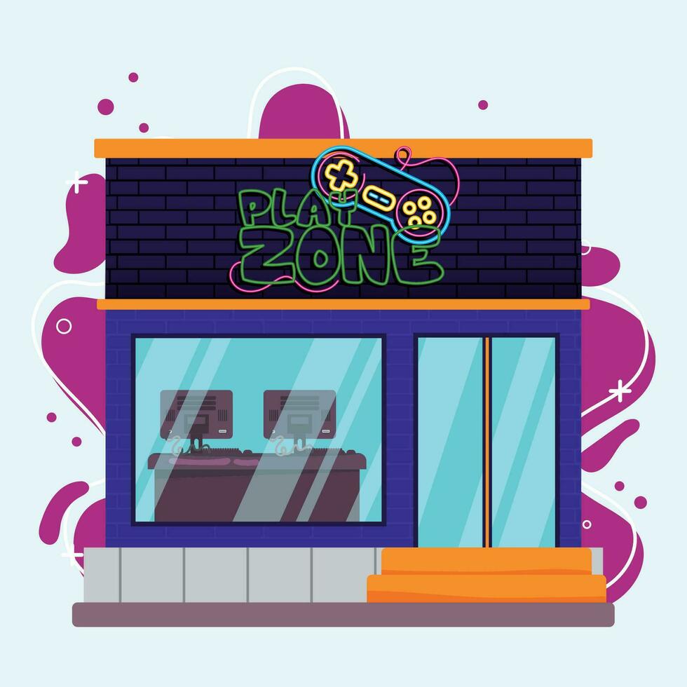 Isolated colored play zone shop building sketch icon Vector illustration