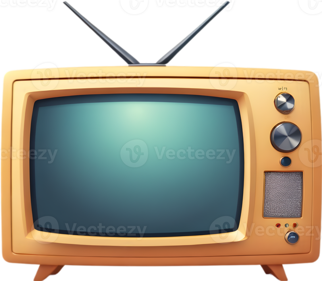 un antiguo televisión con un pantalla y antena png