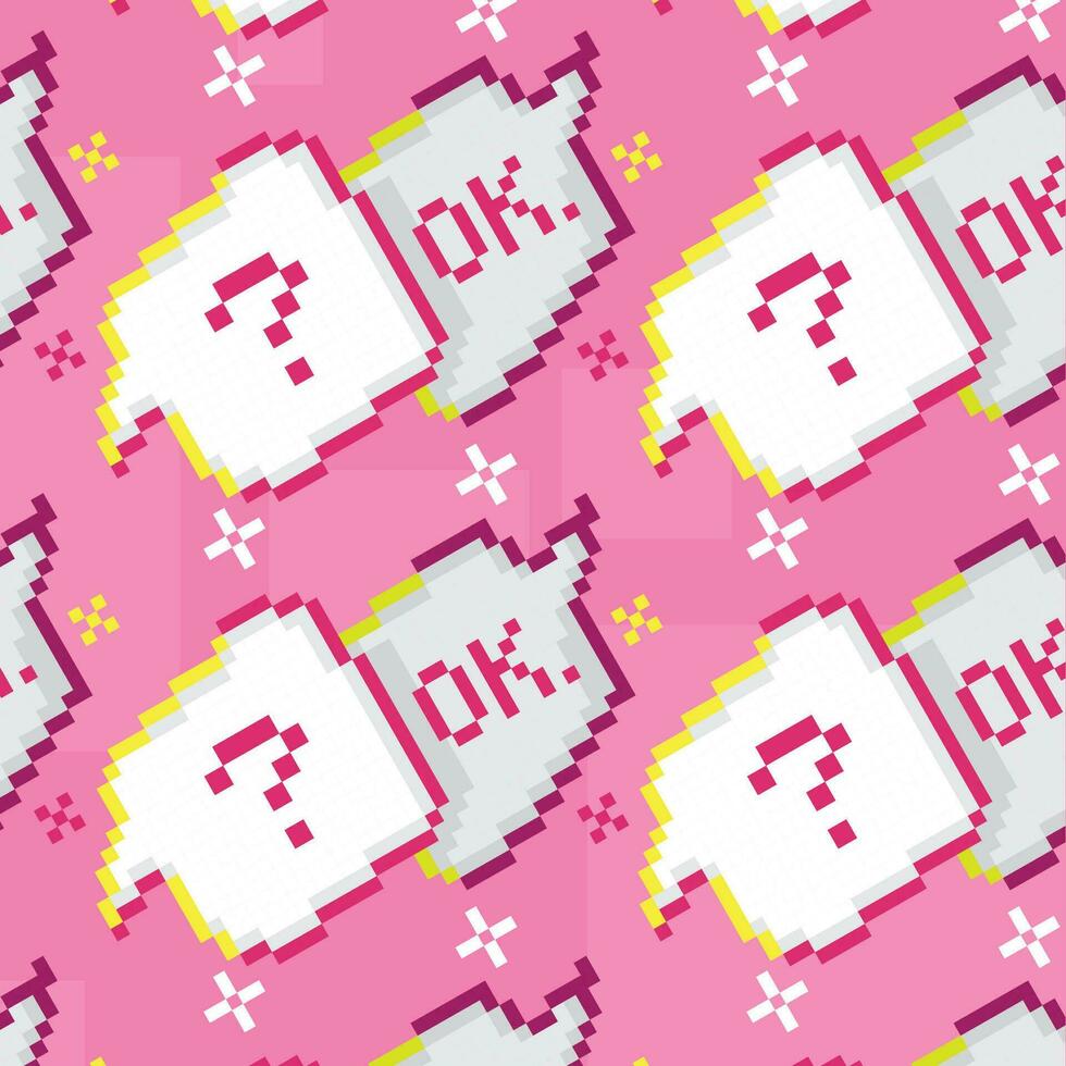 Speech bubble pattern background Pixel art Vector illustration