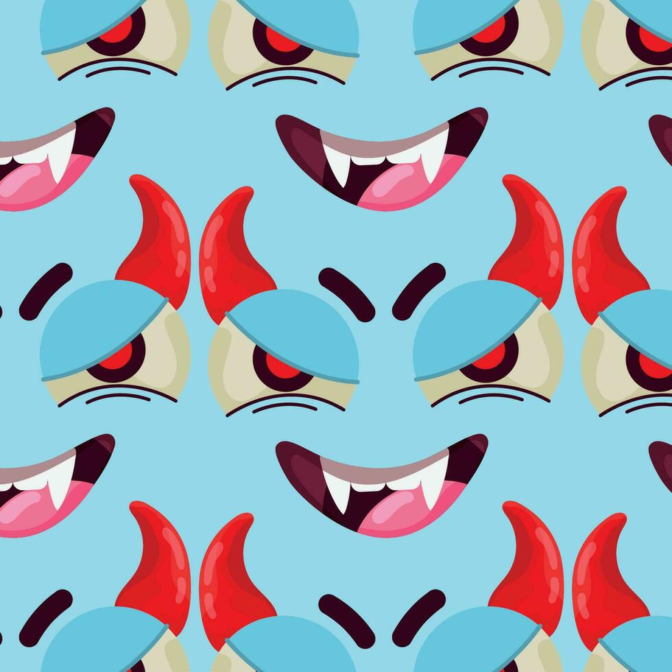 Seamless pattern background with facial expression Vector illustration