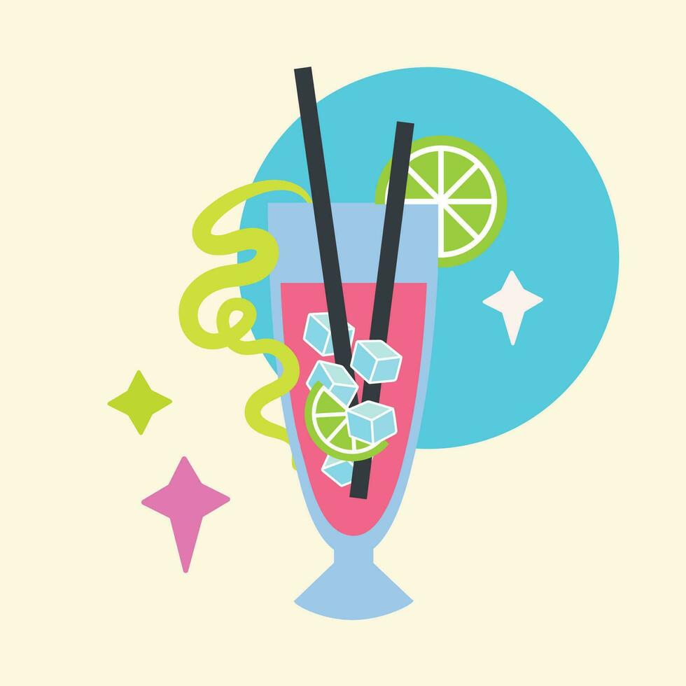 Isolated cokctail glass icon Beverage Vector illustration