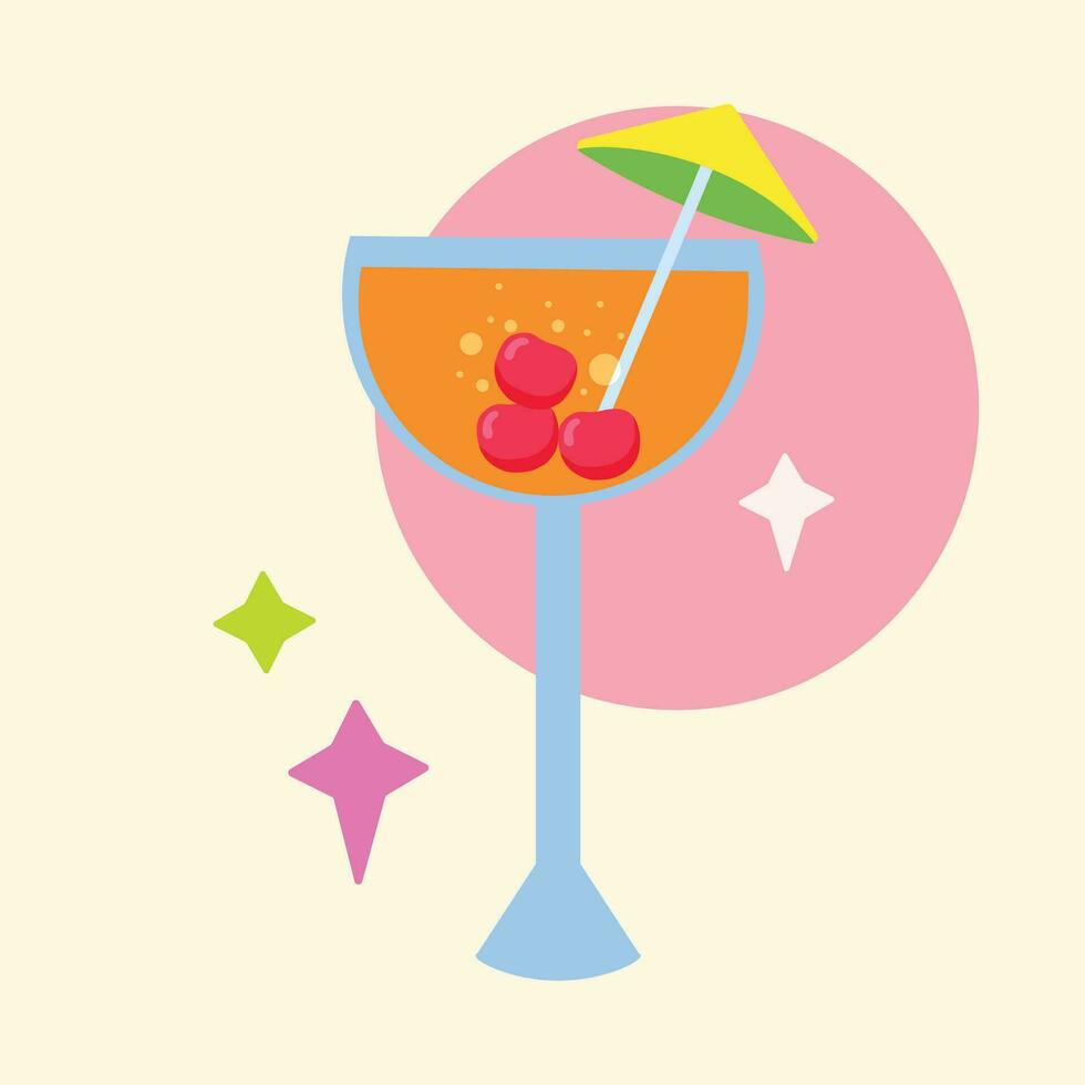 Isolated cokctail glass icon Beverage Vector illustration