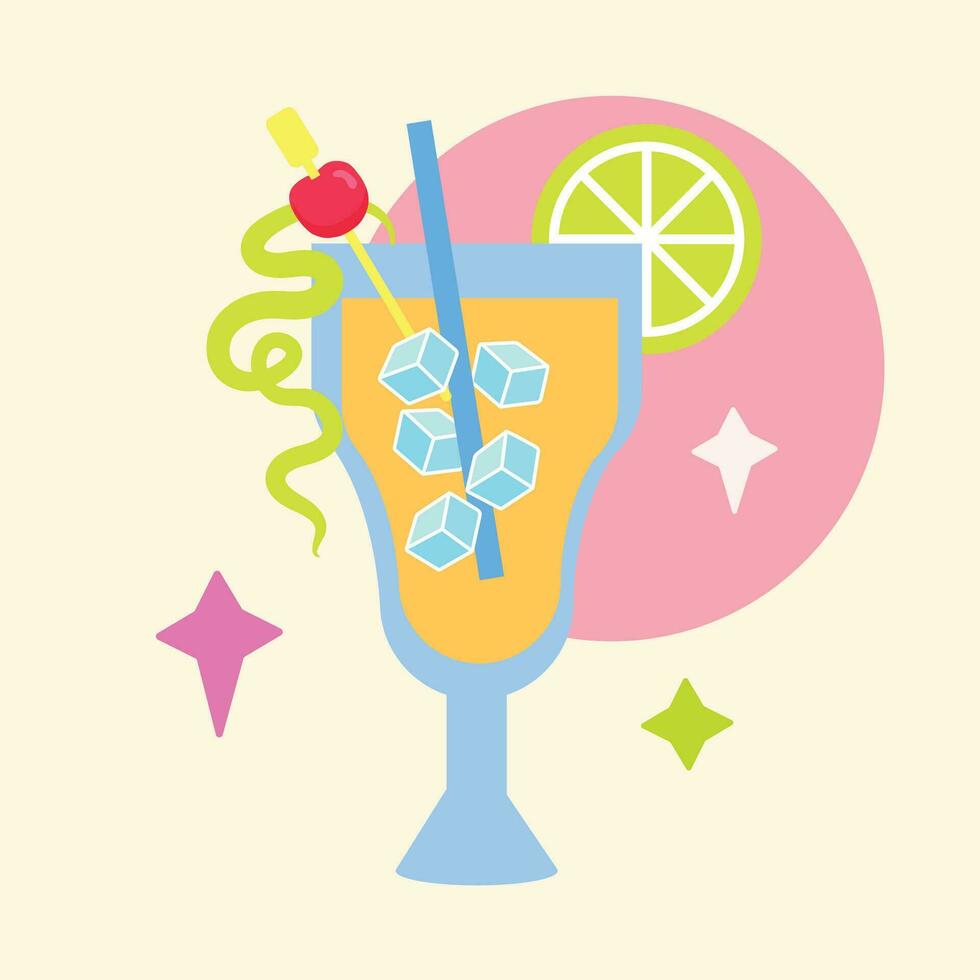 Isolated cokctail glass icon Beverage Vector illustration