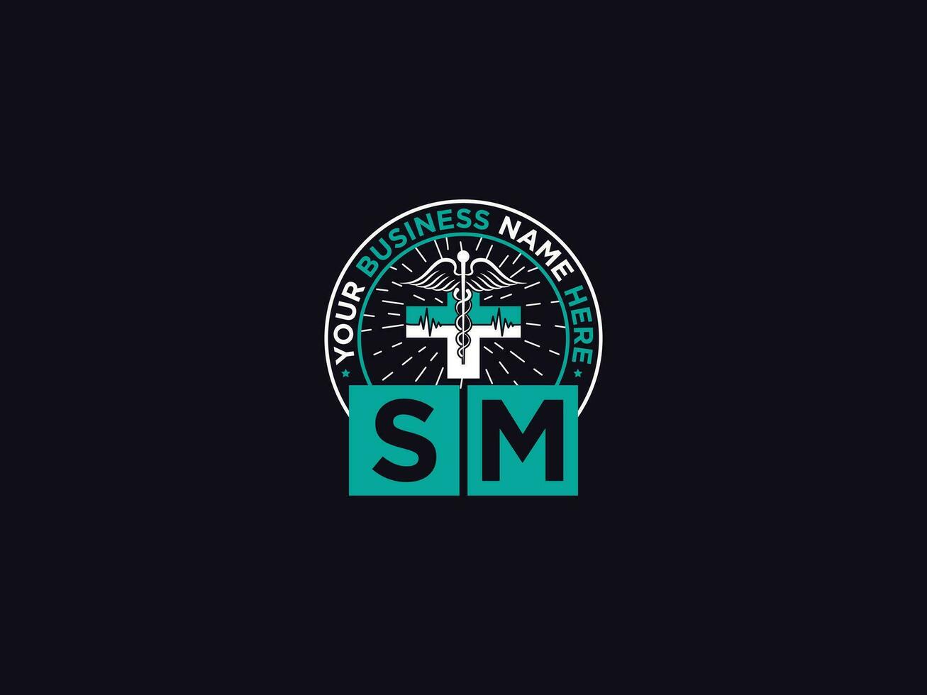 Medical Sm Logo Art, Minimalist S Luxury Doctors Logo Icon Vector