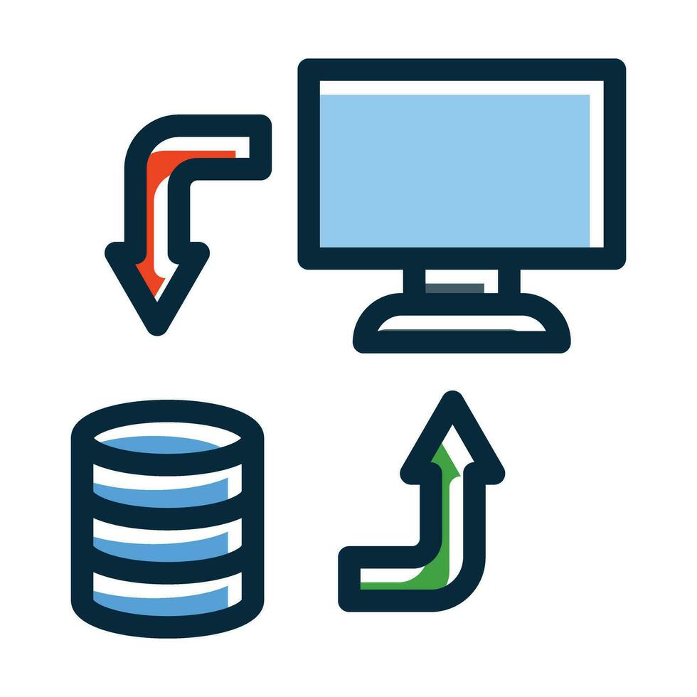 Data Transfer Vector Thick Line Filled Dark Colors