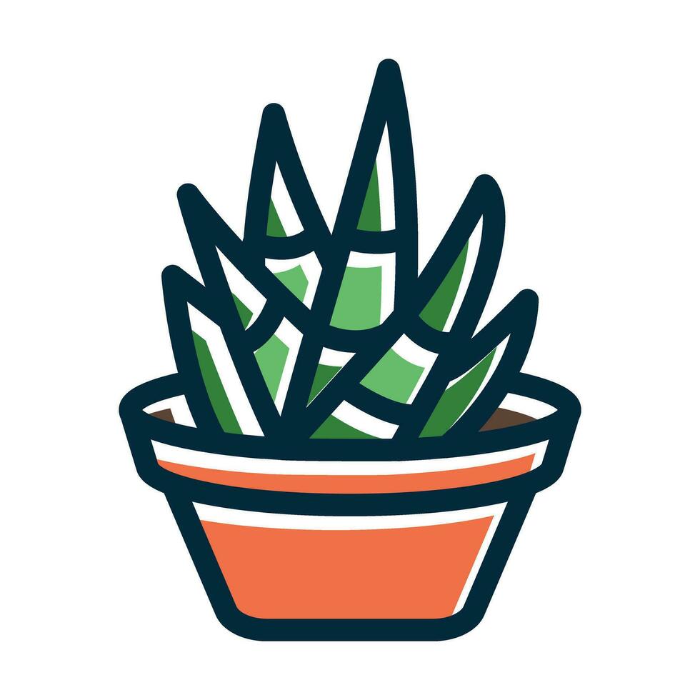 Zebra Plant Vector Thick Line Filled Dark Colors