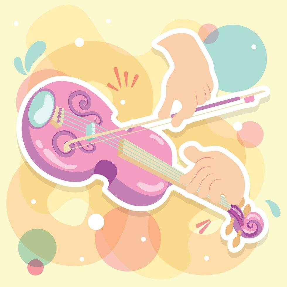 Colored classical music style concept background Vector illustration