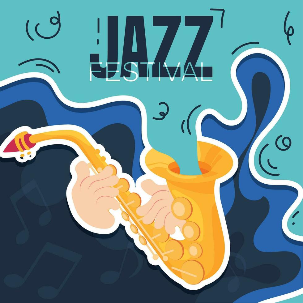 Colored jazz music style concept background Vector illustration