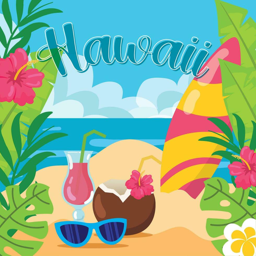 de colores tropical Hawai antecedentes vector ilustración