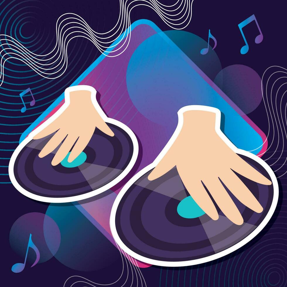 Colored electronic music style concept background Vector illustration