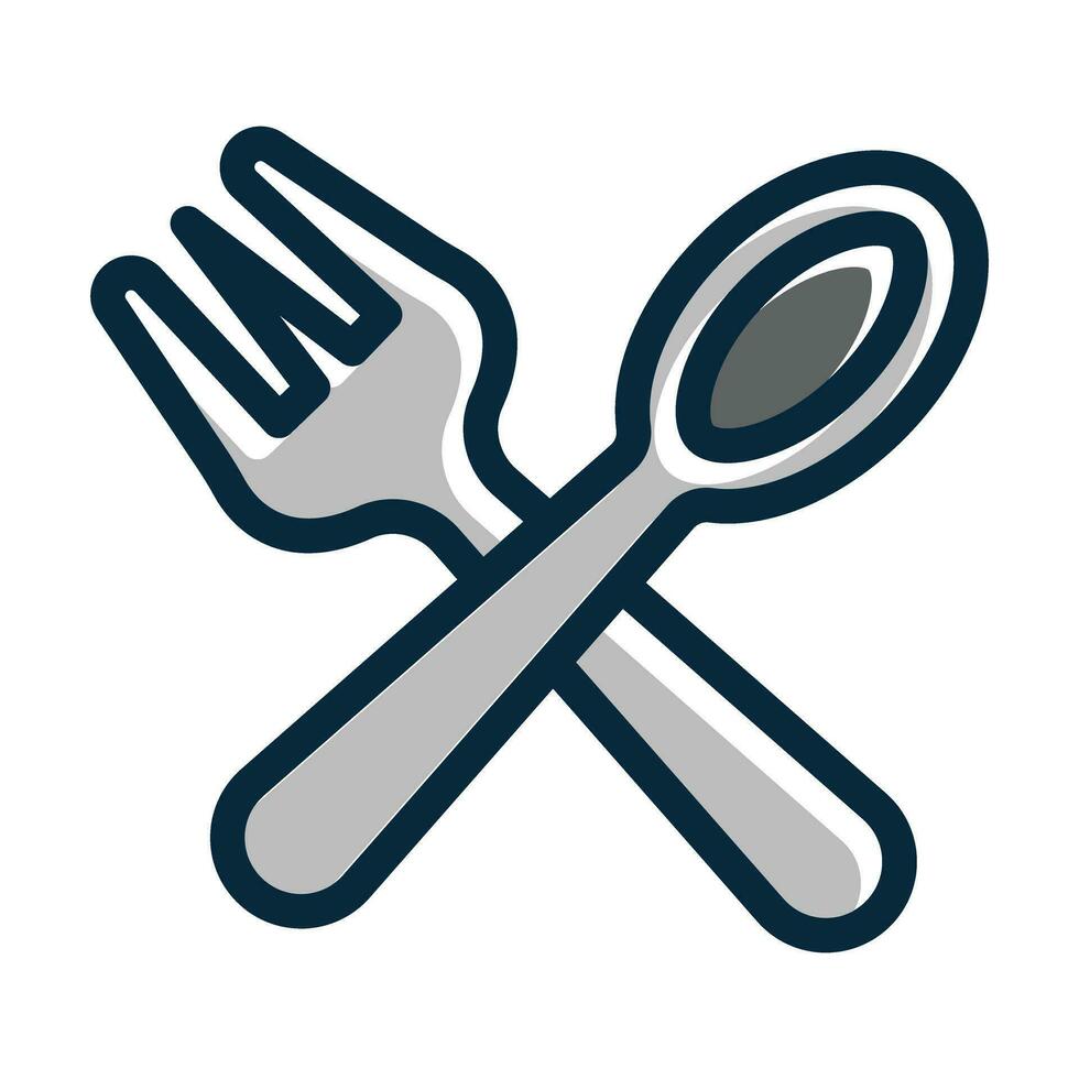 Cutlery Vector Thick Line Filled Dark Colors