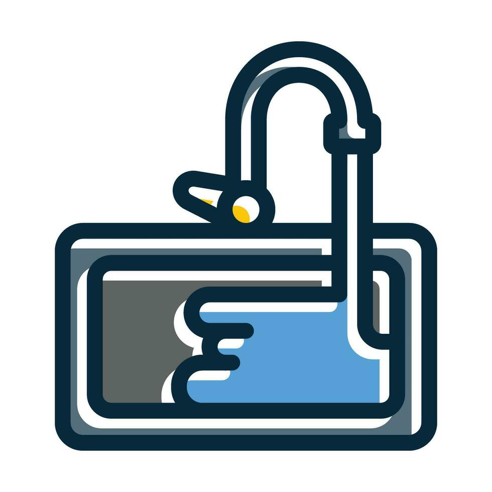 Sink Vector Thick Line Filled Dark Colors