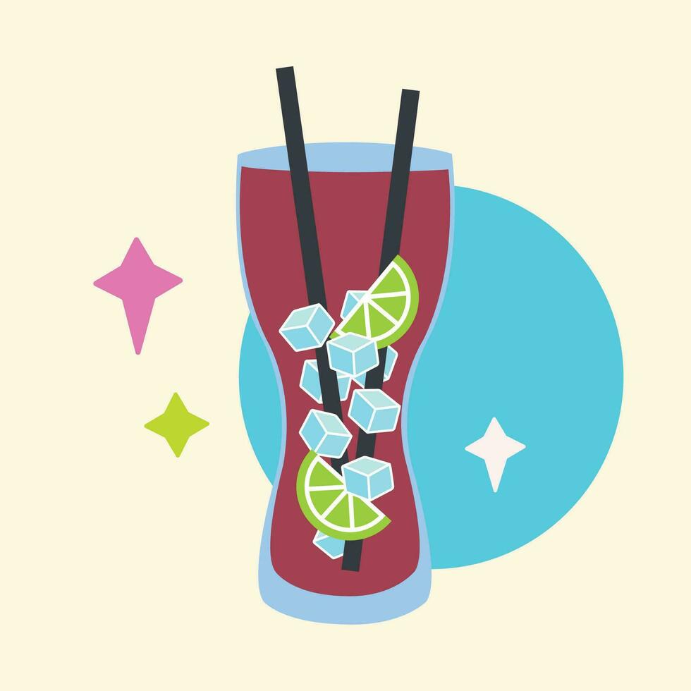 Isolated cokctail glass icon Beverage Vector illustration