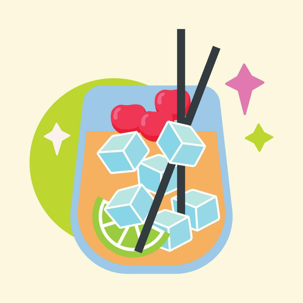 Isolated cokctail glass icon Beverage Vector illustration