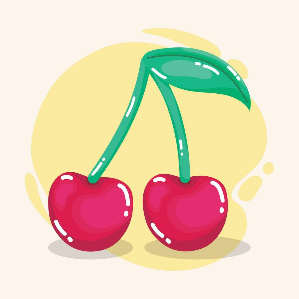 Isolated cherry Fruit icon Healthy food Vector illustration