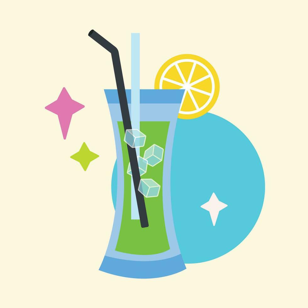 Isolated cokctail glass icon Beverage Vector illustration