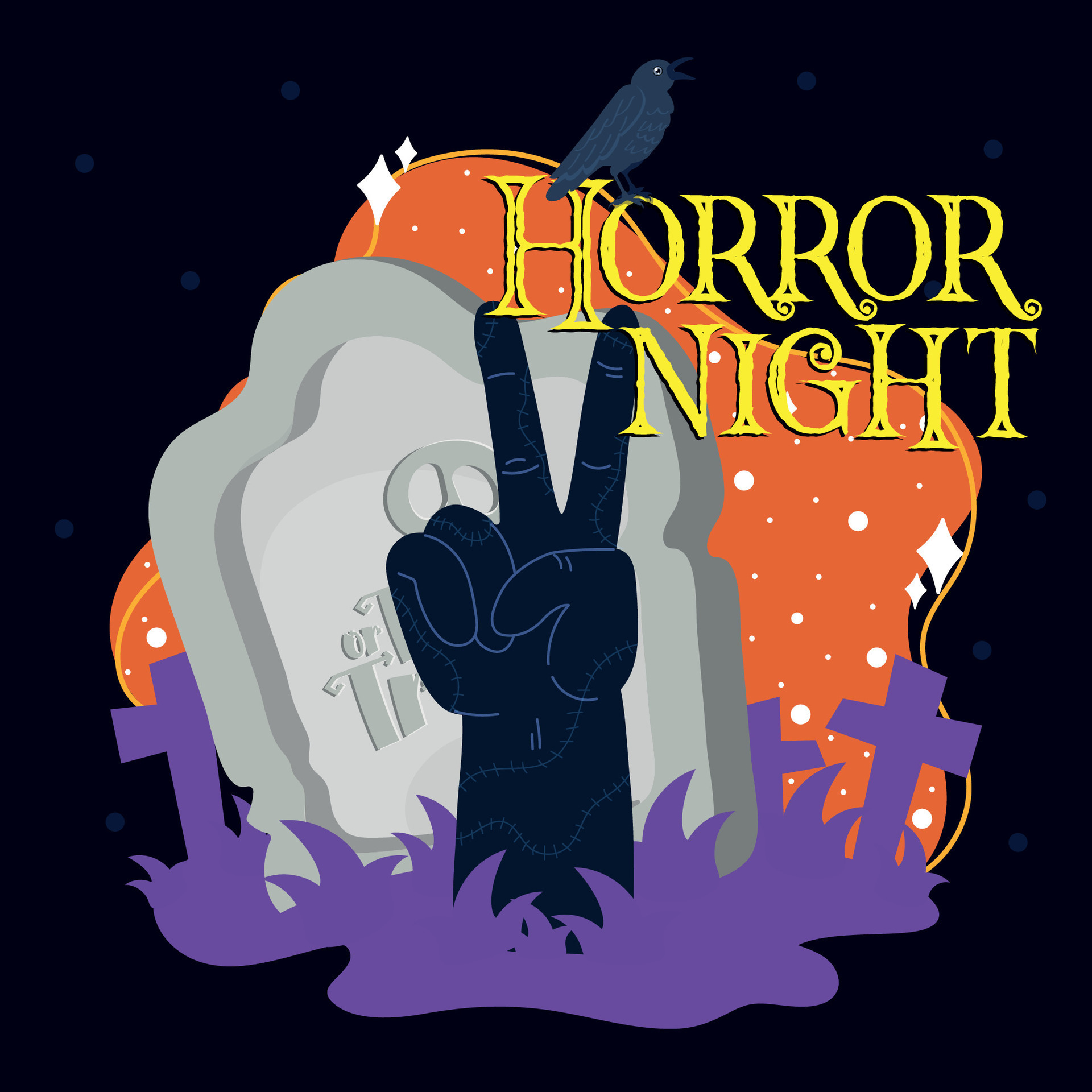 Halloween horror night poster Vector illustration 34205912 Vector Art