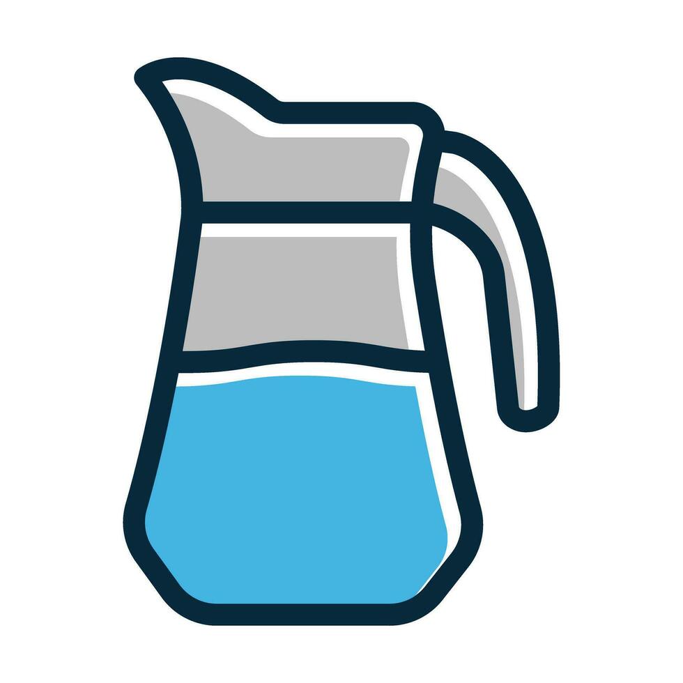 Jug Vector Thick Line Filled Dark Colors