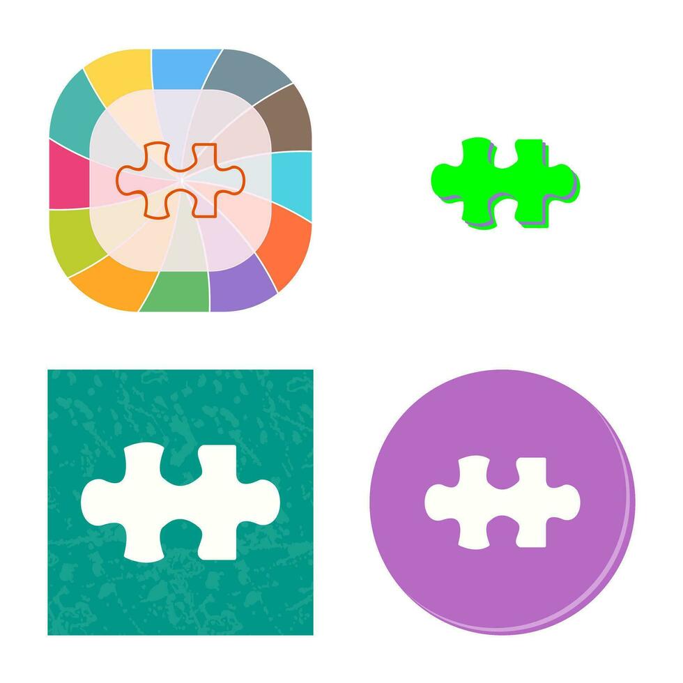 Unique Puzzle Piece Vector Icon