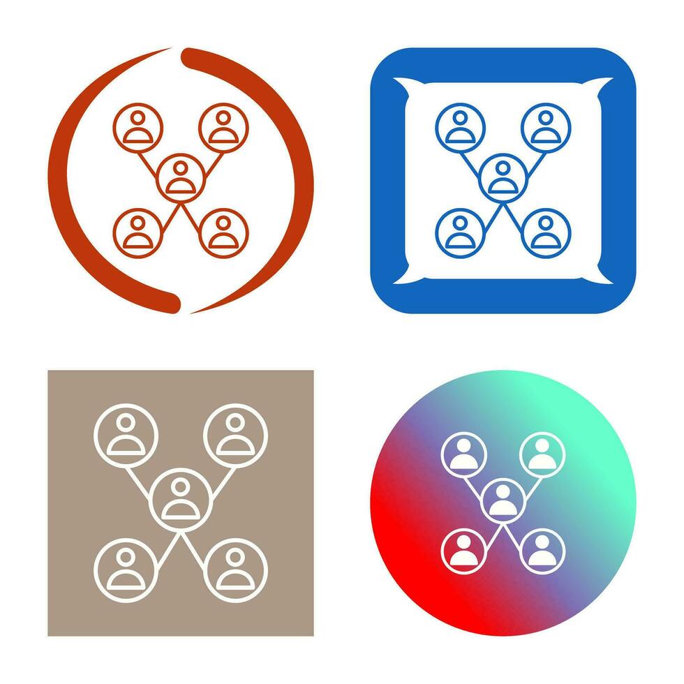 Unique Company Network Vector Icon