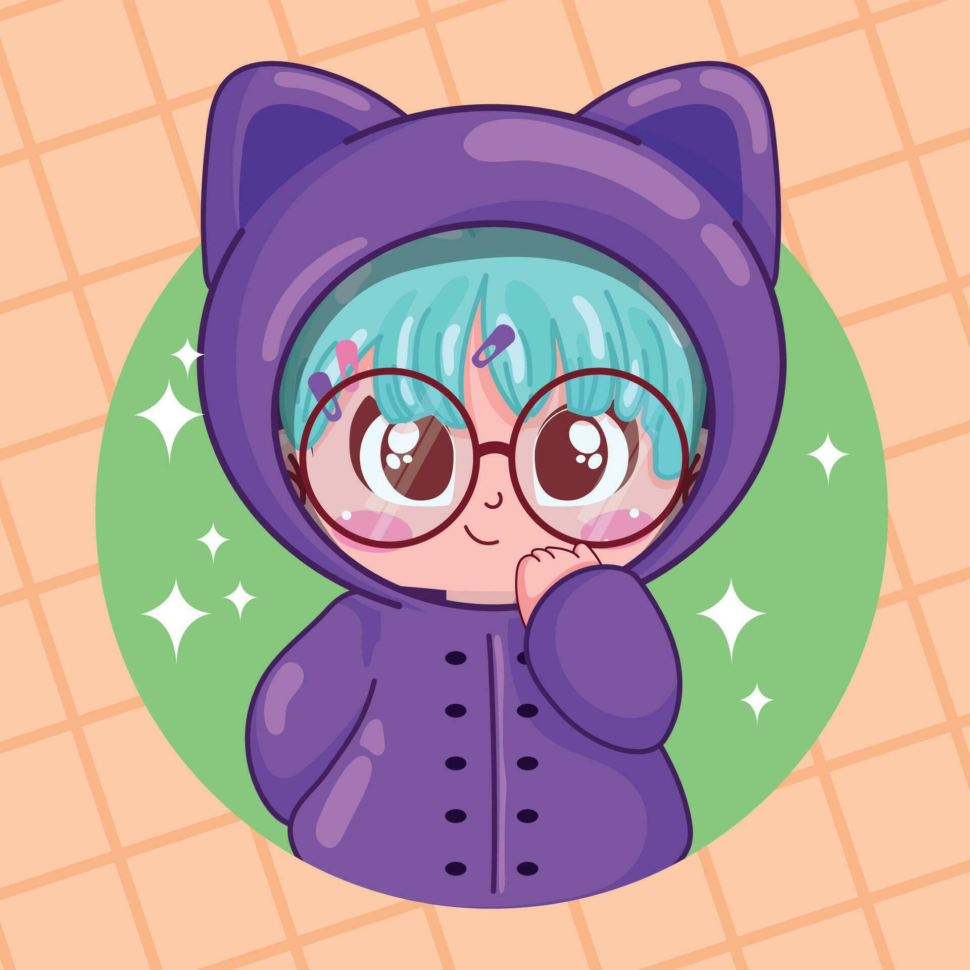 Cute girl kawaii cartoon character Vector illustration 34206291 Vector