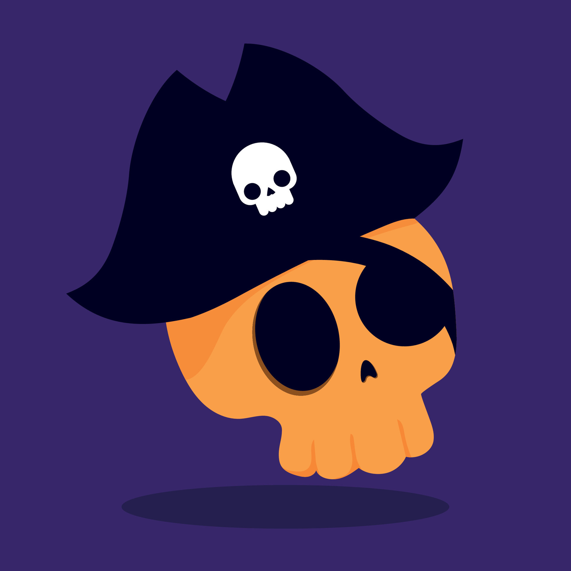 Isolated cute skull with a pirate hat Vector illustration 34206296