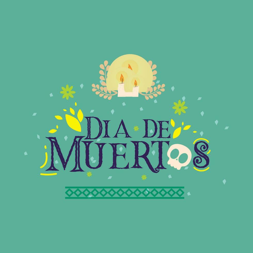 Dia de los muertos poster with candles Vector illustration