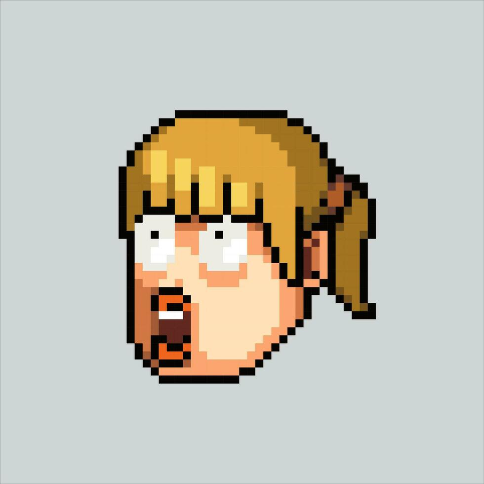 Pixel art illustration Surprised. Pixelated Emotion. Surprised emotion pixelated for the pixel art game and icon for website and video game. old school retro. vector