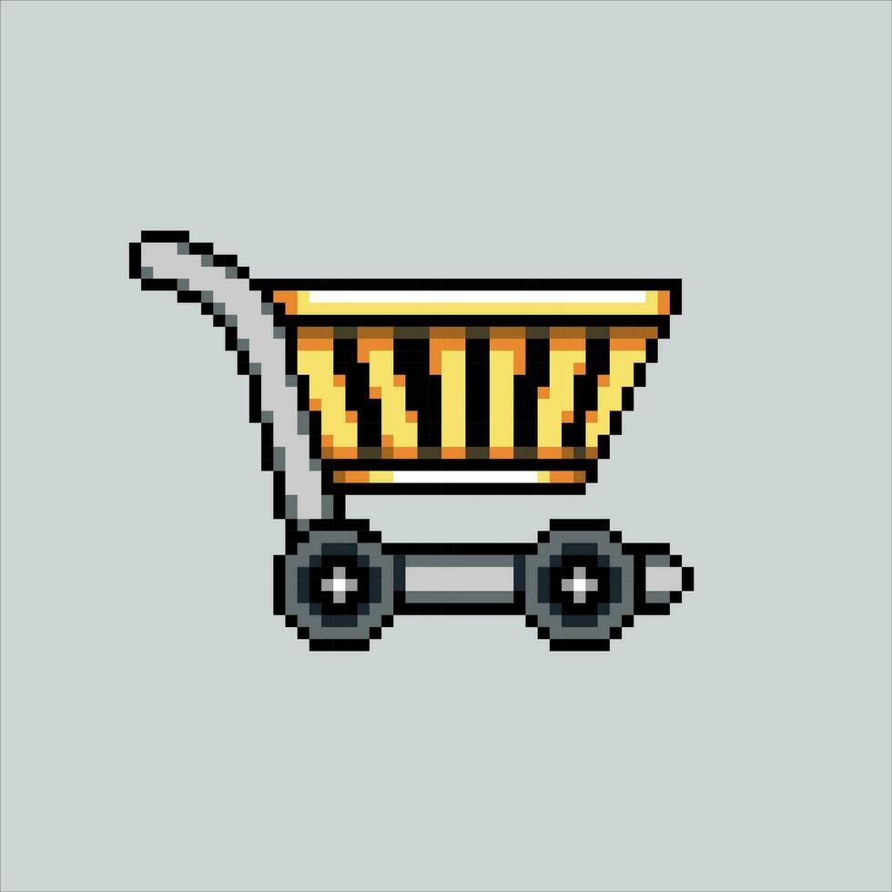 Pixel art illustration Cart. Pixelated Cart. Cart shopping pixelated for the pixel art game and icon for website and video game. old school retro. vector