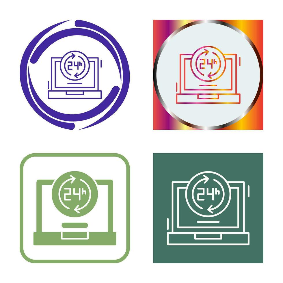 24 Hours Vector Icon