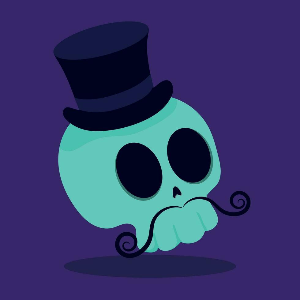 Isolated cute skull with a gentleman hat Vector illustration