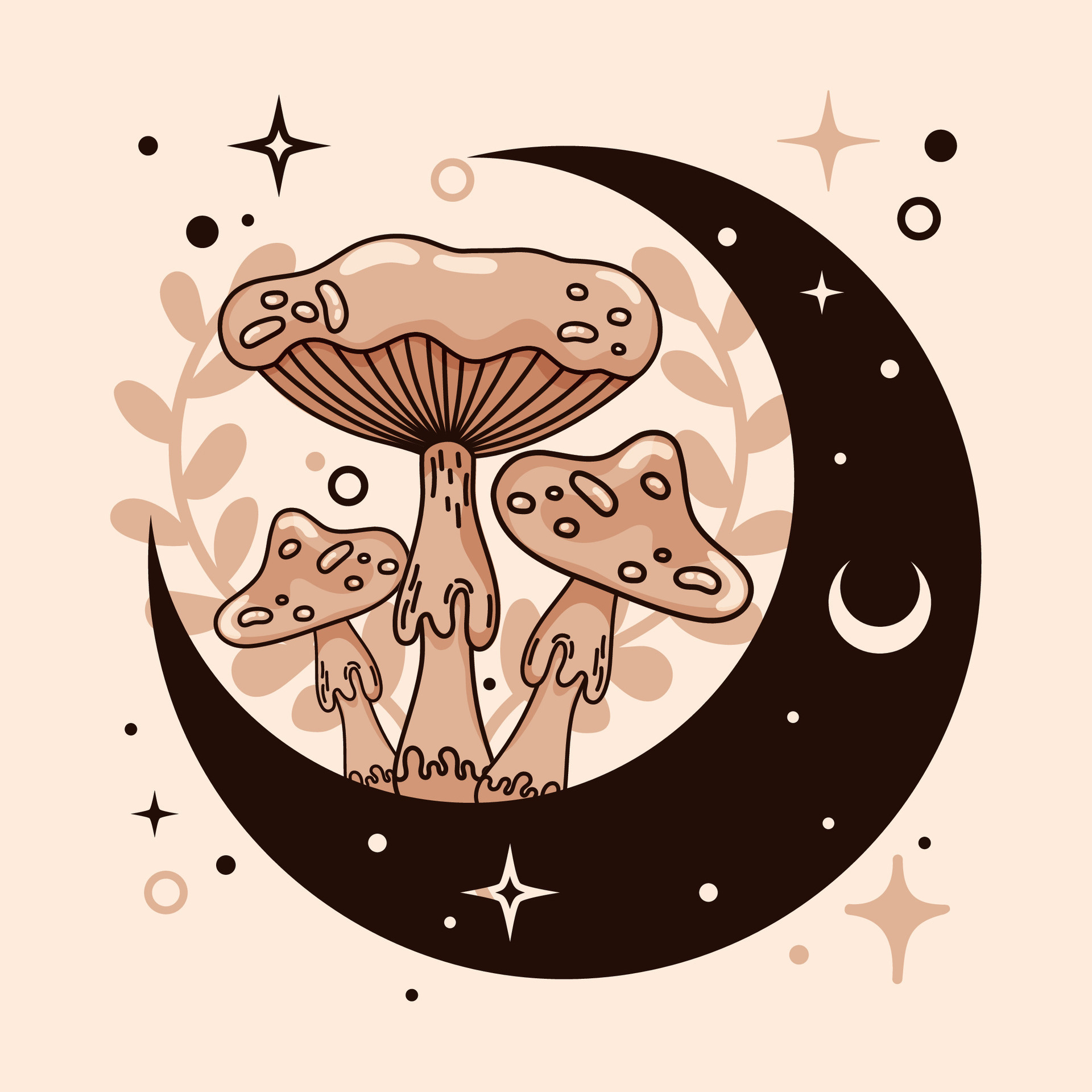 Isolated sketch of magic mushrooms Tarot style Vector illustration ...