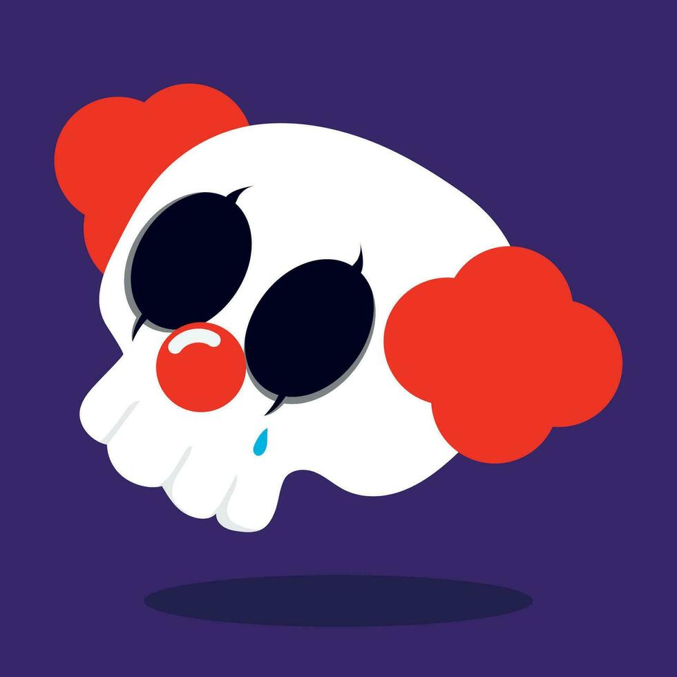 aislado linda cráneo con payaso maquillaje vector ilustración