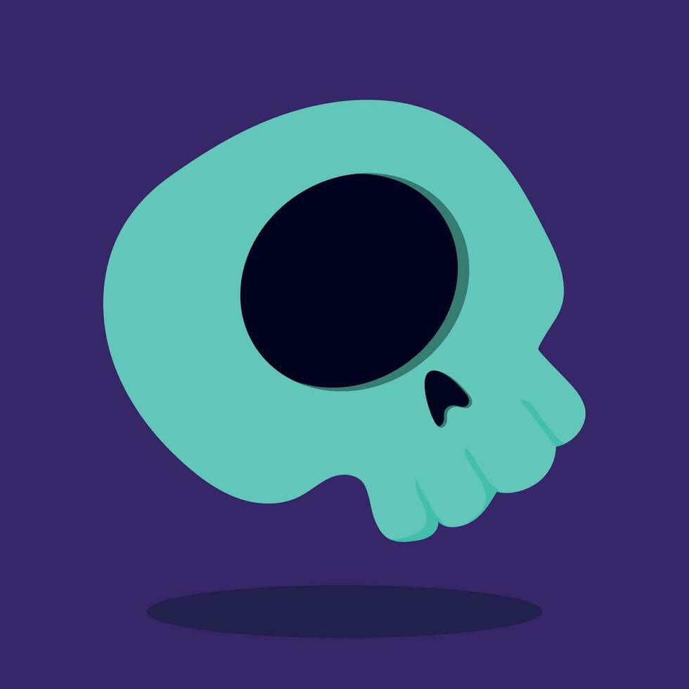 Isolated cute cyclops skull with one eye Vector illustration