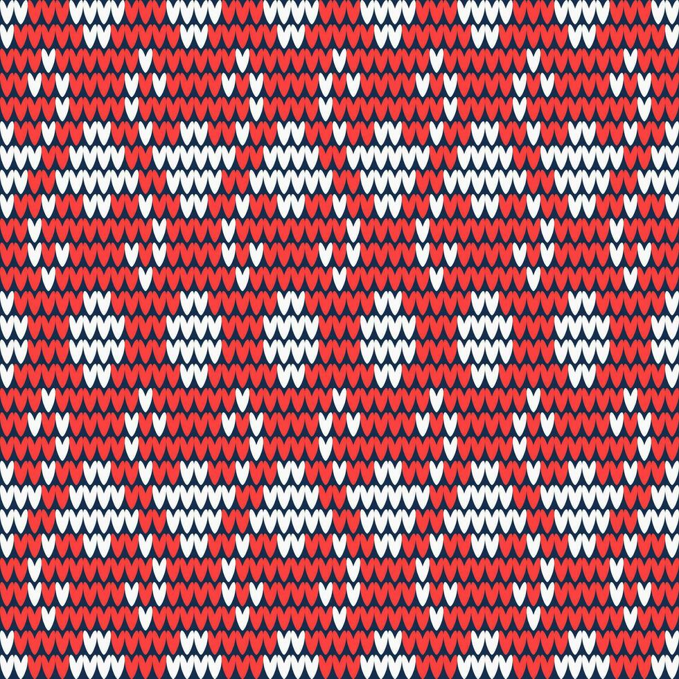red and white knitted background vector