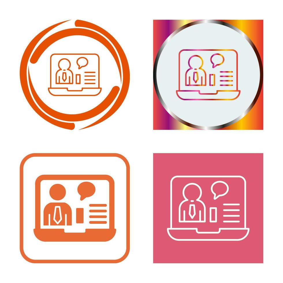 Online Job Interview Vector Icon