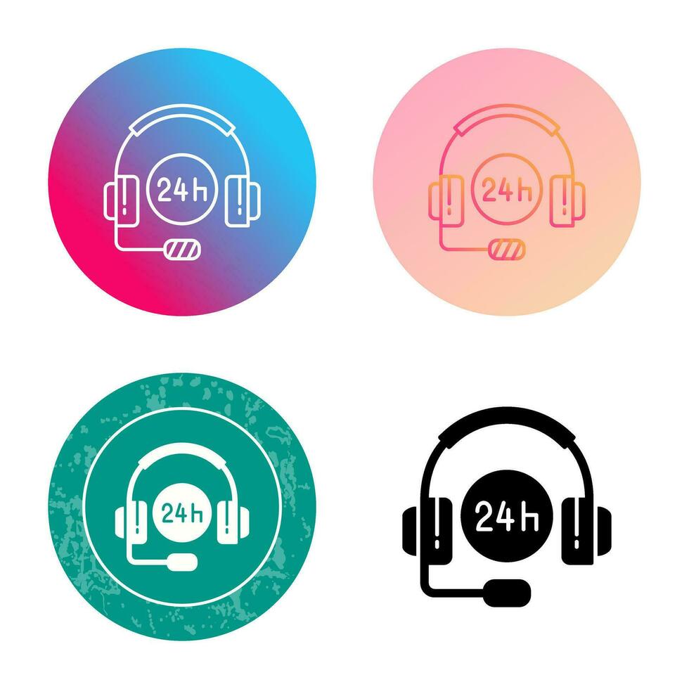 24 Hours Support Vector Icon