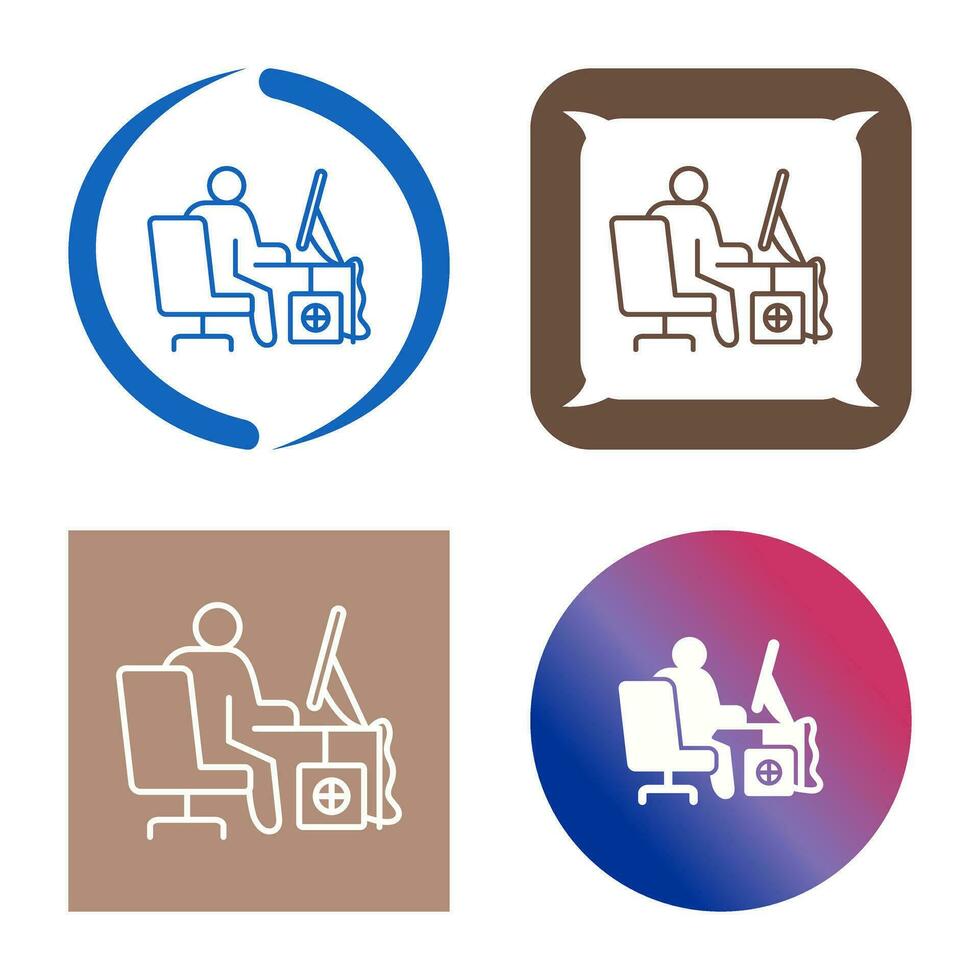 Computer Worker Vector Icon