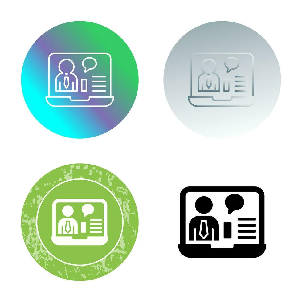 Online Job Interview Vector Icon
