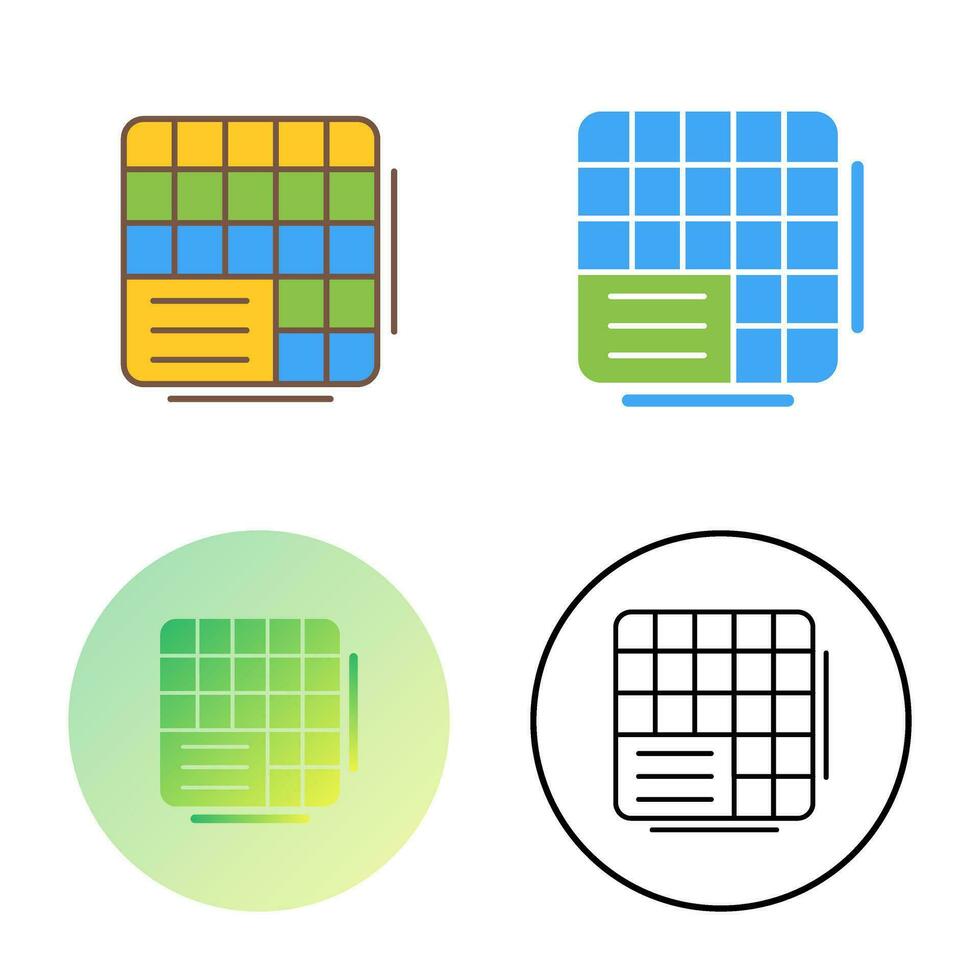 Table Data Vector Icon