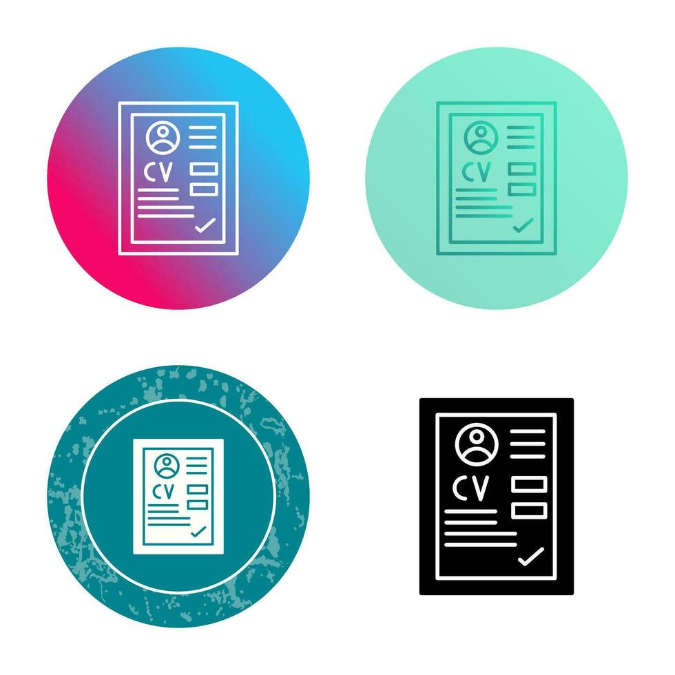 CV Vector Icon