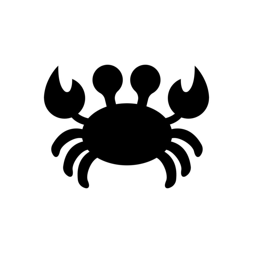 Crab silhouette icon illustration template for many purpose. Isolated on white background vector