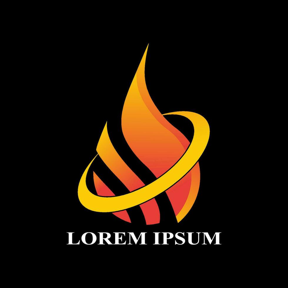 Fire logo or icon design. Vector illustration