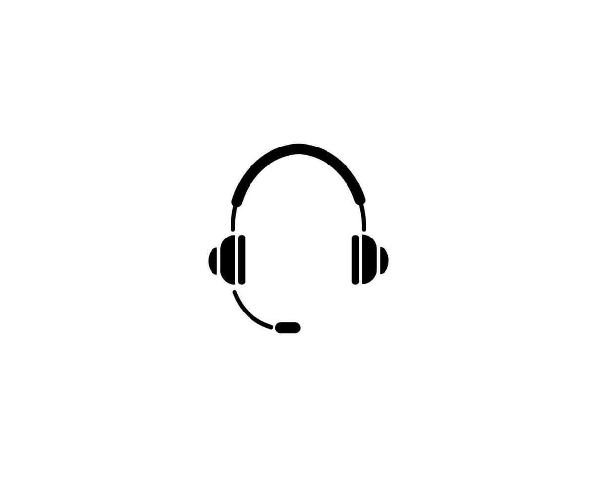 Headset icon, Support Headphone. Flat Vector Icon illustration. Simple black symbol on white background. Headset, Support Headphone sign design template for web and mobile UI element