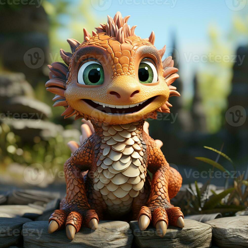 3d cartoon dragon photo