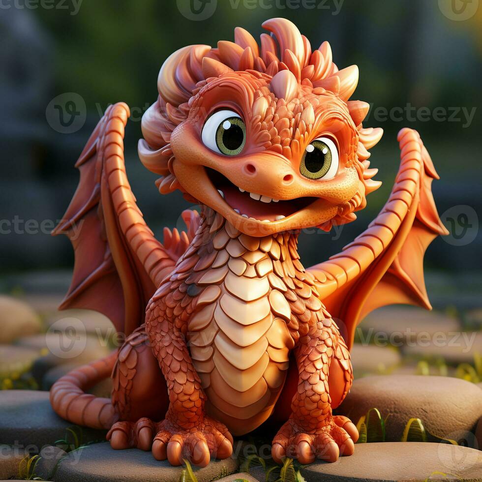 3d cartoon dragon photo