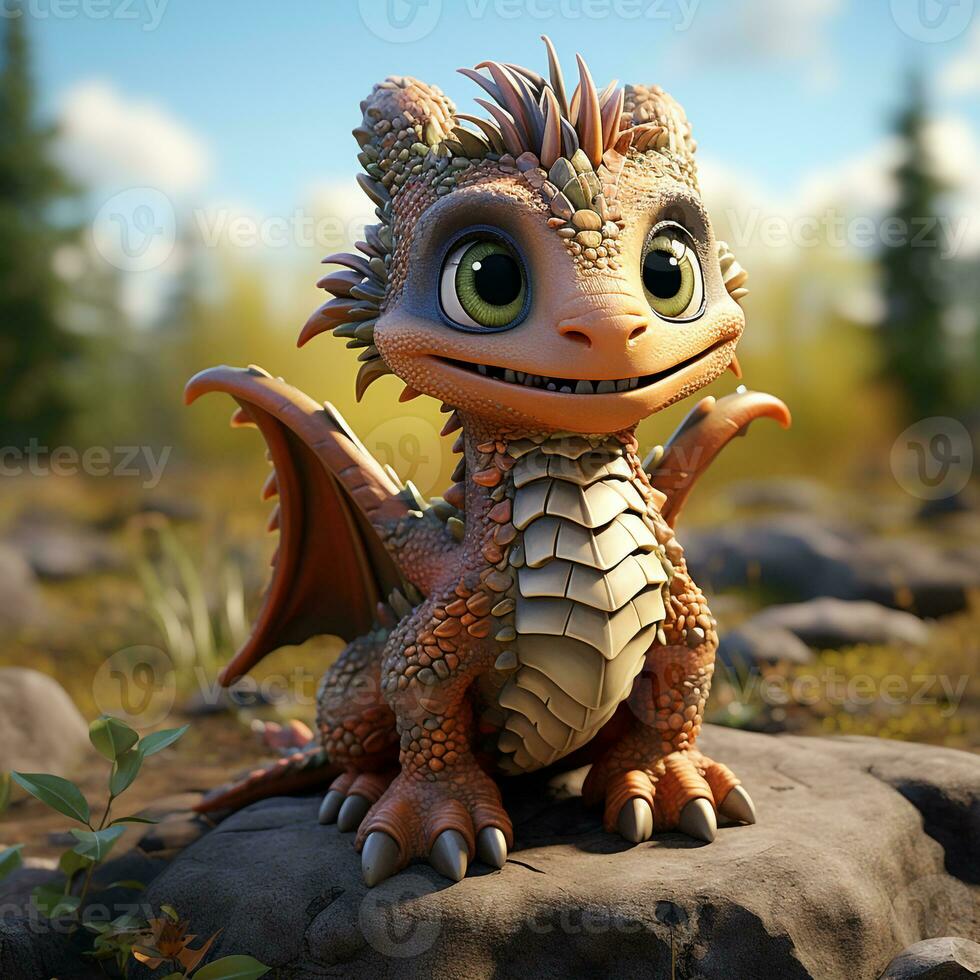 3d cartoon dragon photo