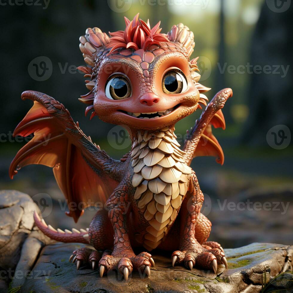 3d cartoon dragon photo