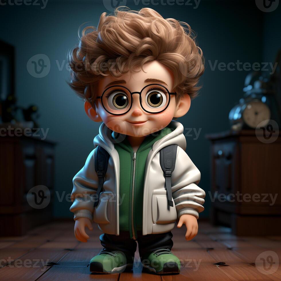 3d cartoon baby genius photo