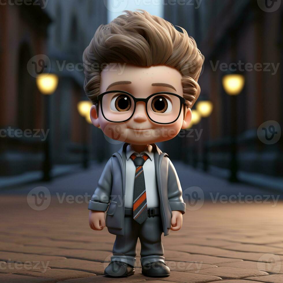 3d cartoon baby genius photo